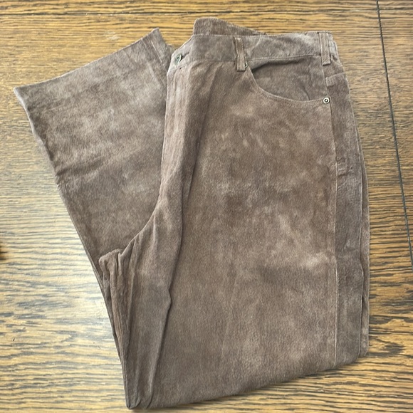 Dg2 Diane Gilman, Pig Suede Pants, Brown. SZ 18W - Picture 6 of 8